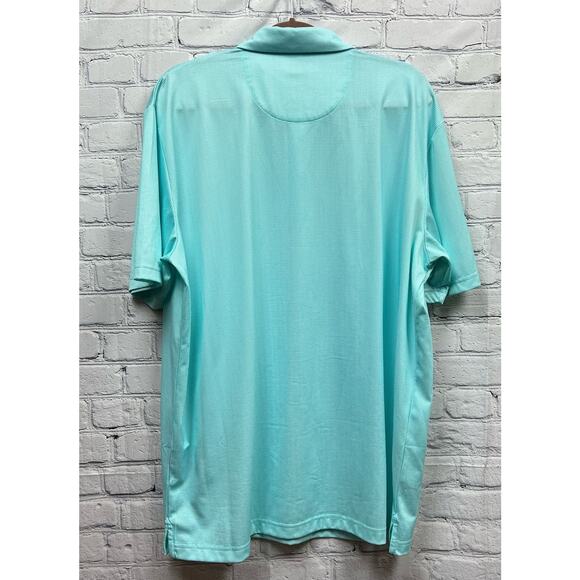 Callaway Golf Opti Dri Mens Blue Micro Stripe Polo Shirt Size XL - Picture 2 of 6